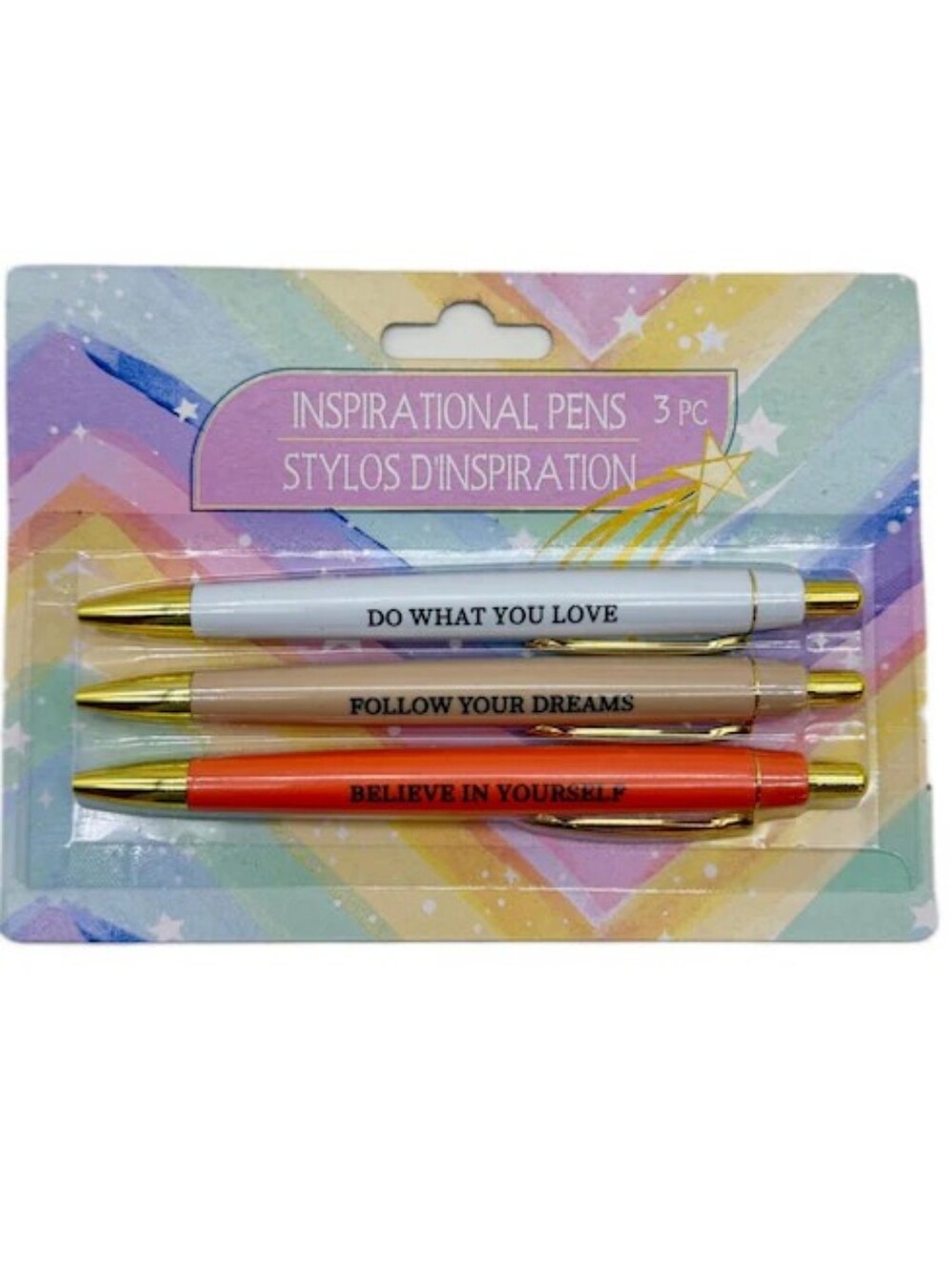 Inspirational Pens 3-Pack - White, Beige, Coral Or Blue, Green, Navy Set